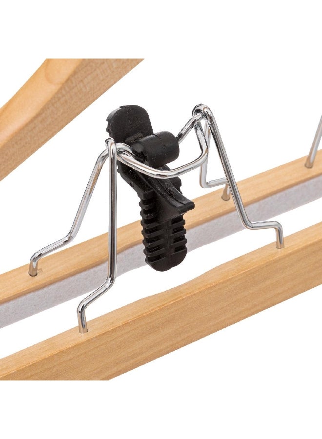 Five Simply Smart Durable High Quality Wooden Suit Hanger Beige and Silver 24 x 44.5 x 1.25 cm 193475 - Image 2