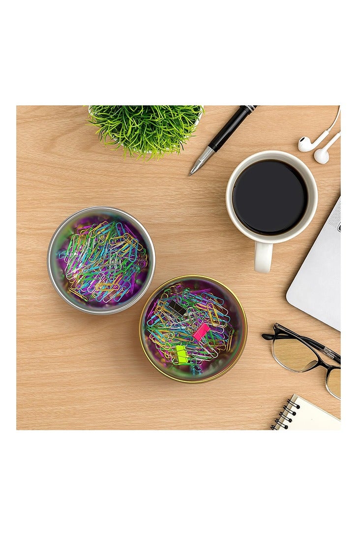 Paper Clip Holder, Paperclip Holders for Desk, Paper Clip Dispenser Organizer for Holding Small Parts Office Accessories, Binder Clip Holder Bowls, Paper Clips And Binder Clips Holder - Image 4