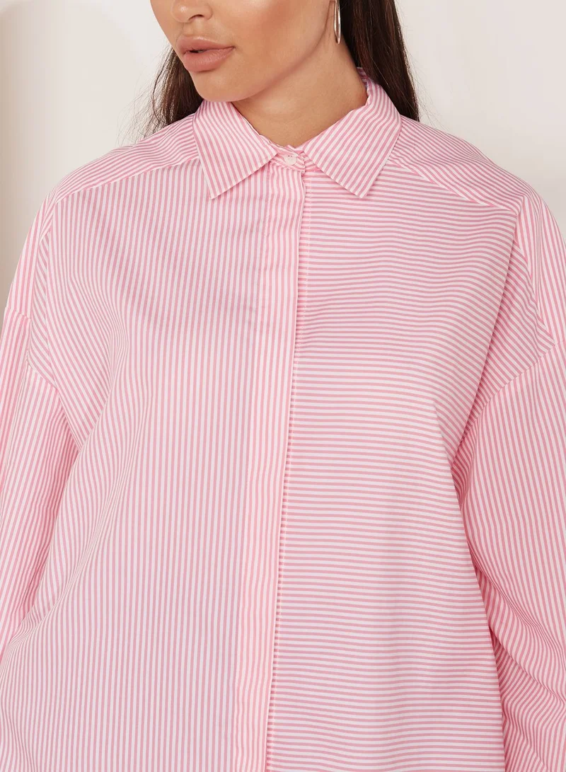 Lucille  Striped Corset Waist Shirt for Women | Best Price UAE