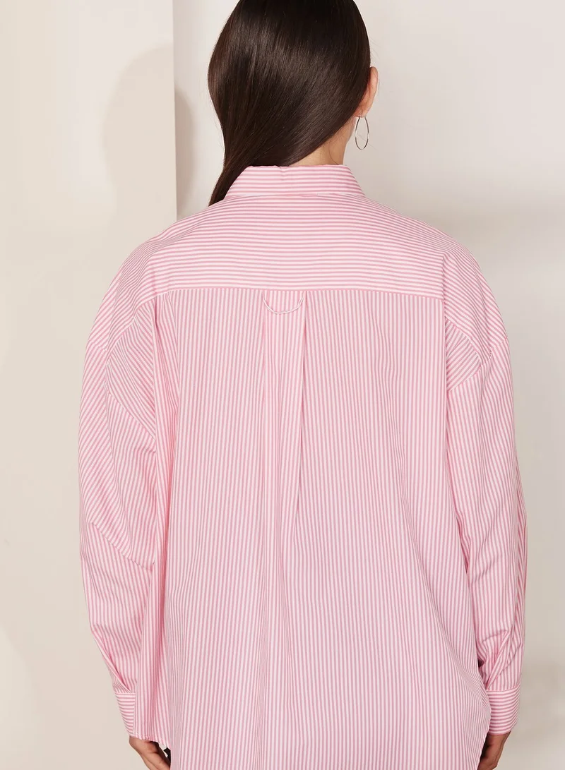 Lucille  Striped Corset Waist Shirt for Women | Best Price UAE