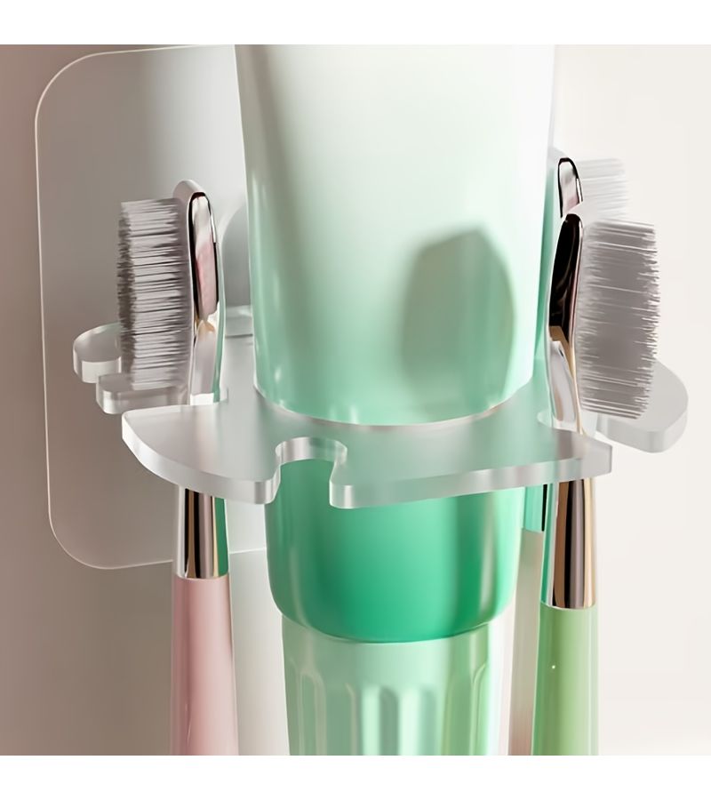 3 Pcs Wall Mounted Toothbrush Holder Six Hole Design Can Hold 6 Toothbrushes And 1 Toothpaste For Home RV Hotel Apartment Dormitory Gift - Image 1