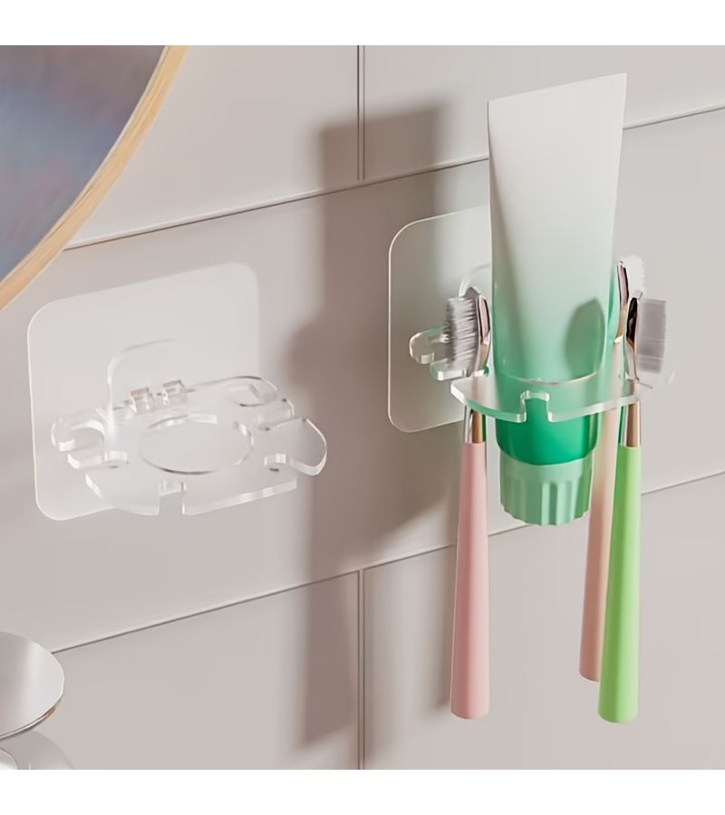 3 Pcs Wall Mounted Toothbrush Holder Six Hole Design Can Hold 6 Toothbrushes And 1 Toothpaste For Home RV Hotel Apartment Dormitory Gift - Image 5