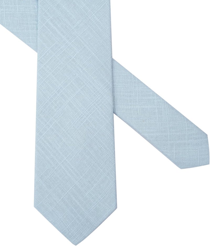 BELLUNO Men's Skinny Ties, Cotton Linen Blend 2.5 inch Solid Neckties - Image 3