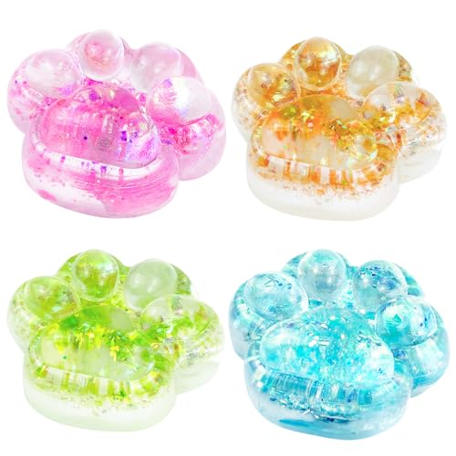 safoezy 4pcs Taba Squishy PawCat Paw Squishy Toys Cute Kawaii Squishies Sensory Toys Soft Fidget Toys for Stress Relief Party Favors Soft Fidget Toys for Easter Gifts - Image 1