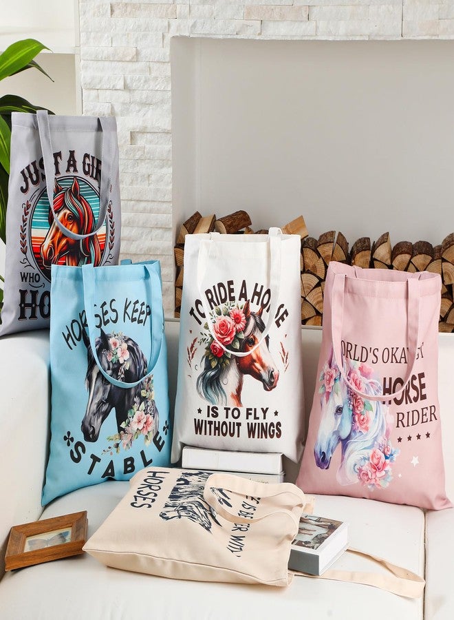 SilTriangle 12 Pcs Horse Gifts for Women Girls Horses Bags Canvas Tote Stuff for Women Moms Daughters Sisters Equestrian Lovers Birthday Gifts - Image 3