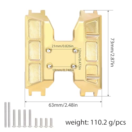 FACCNOY Brass Chassis Gearbox Skid Plate Transmission Mount for Axial 118 Axial Capra UTB18 RTR Car RC Crawler Upgrade Parts - Image 5