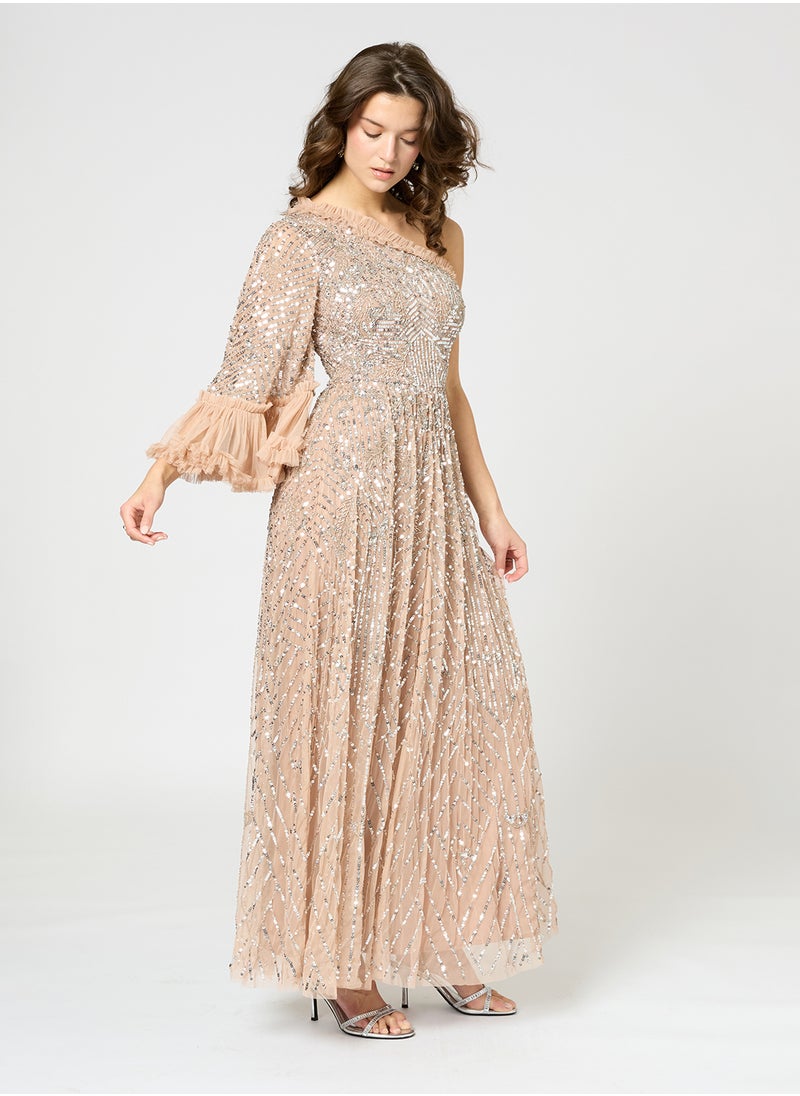 One-Shoulder Evening Dress