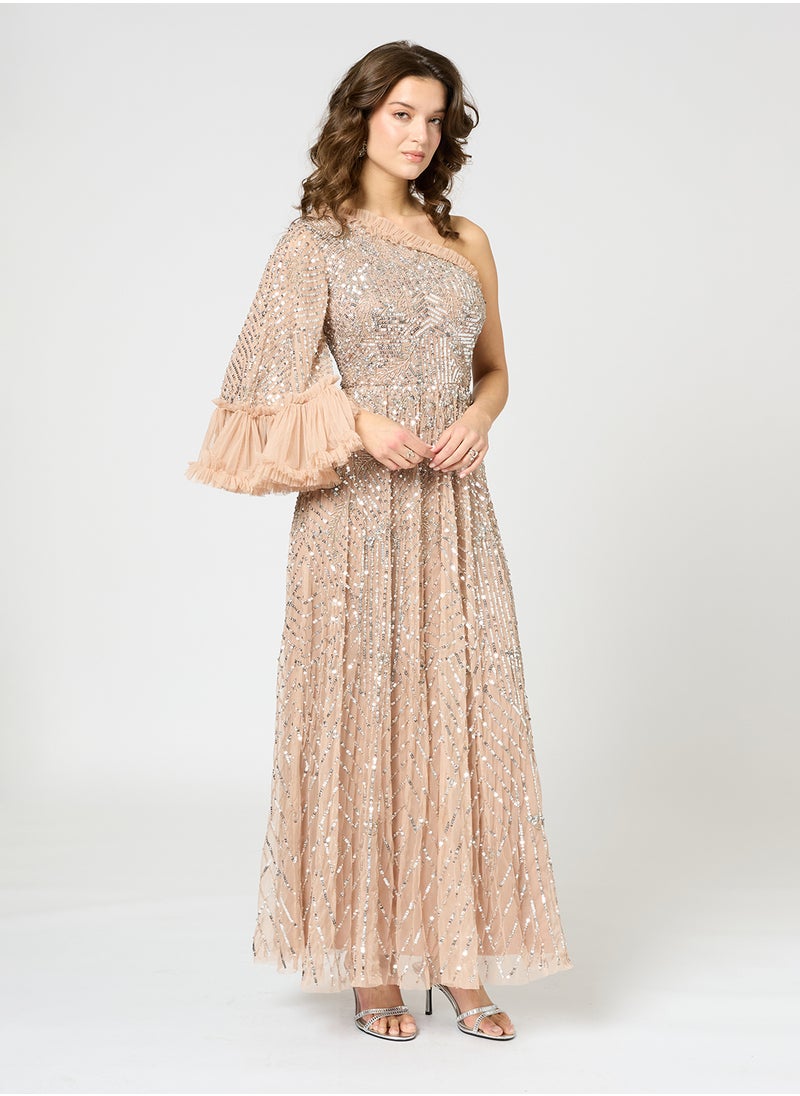 One-Shoulder Evening Dress