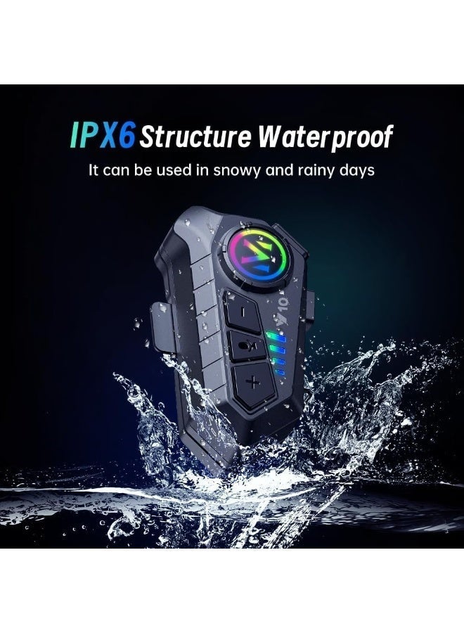 Arabest Motorcycle Helmet Headset, V5.3 Bluetooth Speakers with Music Sharing, Noise Cancellation Helmet Headphone with Strong Bass, IPX6 Waterproof Headphone - Image 4