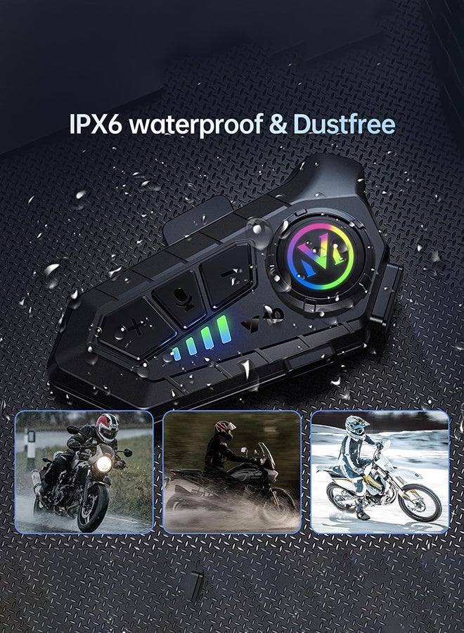Arabest Motorcycle Helmet Headset, V5.3 Bluetooth Speakers with Music Sharing, Noise Cancellation Helmet Headphone with Strong Bass, IPX6 Waterproof Headphone - Image 4