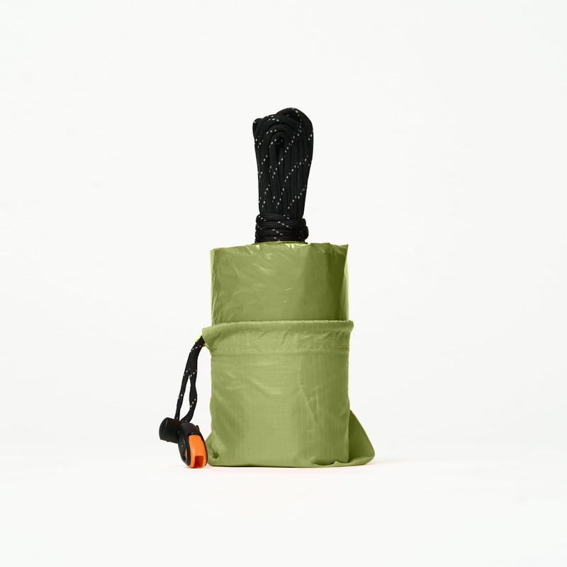 SURVIVE Survival Tent with Doors, 2 Person Mylar Emergency Camping Hiking Shelter for Survival Kits, All Weather Thermal Protection, Includes 22 ft of Paracord and Whistle (Green) - Image 3