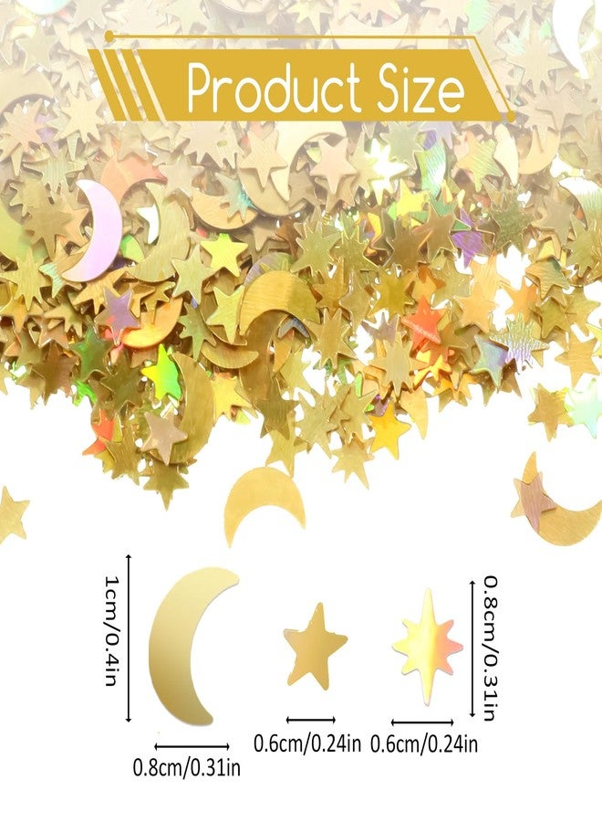 Yuomeaz 4000 PCS Gold Star Confetti, Glitter Foil Confetti, Sprinkles Moon and Stars for Table, Star Sequins for Wedding Party Birthday Festival Decorations (45g) - Image 5