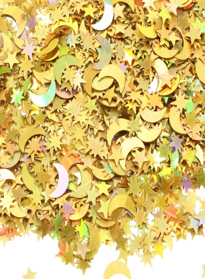 Yuomeaz 4000 PCS Gold Star Confetti, Glitter Foil Confetti, Sprinkles Moon and Stars for Table, Star Sequins for Wedding Party Birthday Festival Decorations (45g) - Image 1