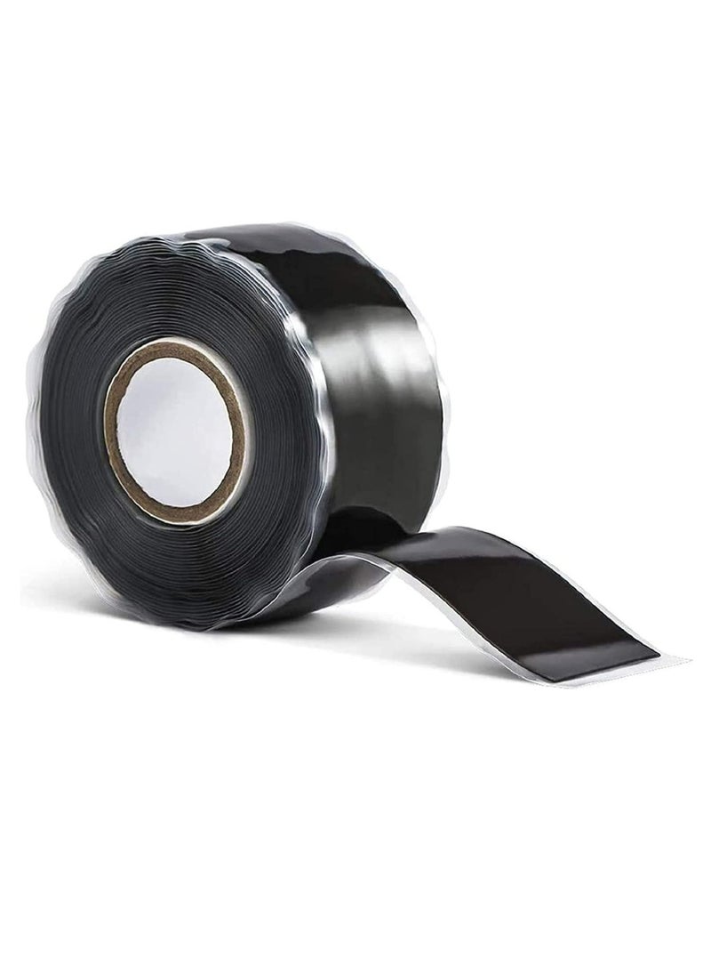 Generic - 1inx10' Black Self-Fusing Silicone, Hose Repair Tape, Heavy Duty and Leak Proof Rubber Hose Tape, Pipe for Water, (0.5mm in Thickness) - Image 1