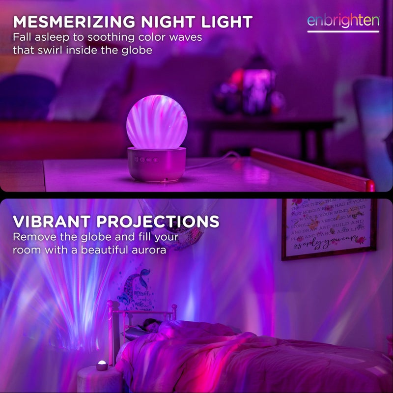 Enbrighten Aurora Crystal-Ball Galaxy Projector â€“ Space, Nebula & Star Night Light with Northern Lights Effect â€“ Tabletop Light for Bedroom, Playroom, Game Room & Parties (76044) - Image 2