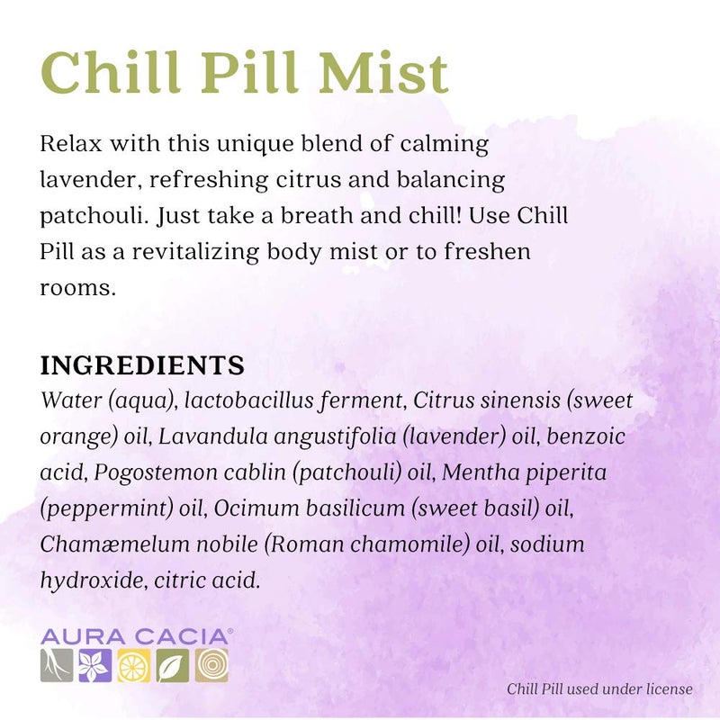 Aura Cacia - Chill Pill Essential Oil Mist | Pure Essential Oils | 2 fl. oz. - Image 1