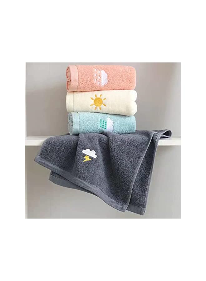 The Bros Hand Towels for Bathroom Set 4 Piece, 100% Cotton Bath Hand Towel, Face Towel Soft Highly Absorbent Towels for Adults and Children for Bathroom Kitchen, 14x29 Inch (Pink White Blue Gray) - Image 3