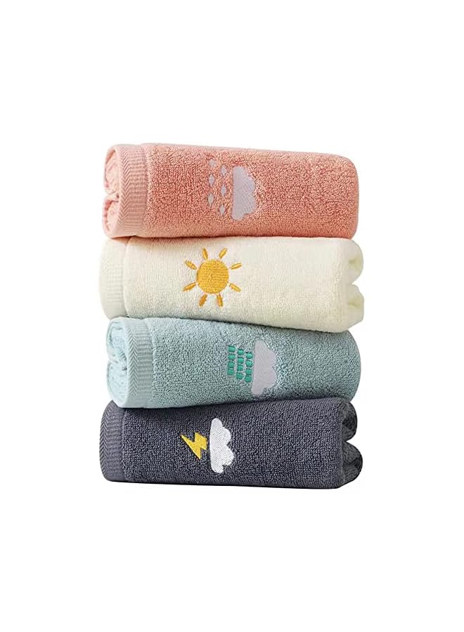 The Bros Hand Towels for Bathroom Set 4 Piece, 100% Cotton Bath Hand Towel, Face Towel Soft Highly Absorbent Towels for Adults and Children for Bathroom Kitchen, 14x29 Inch (Pink White Blue Gray) - Image 4