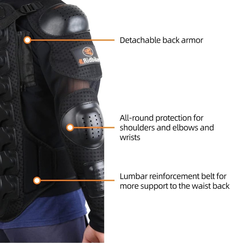 RIDBIKER Kids Dirt Bike Gear Youth Motorcycle Jacket with Armor Chest Protector - Image 3