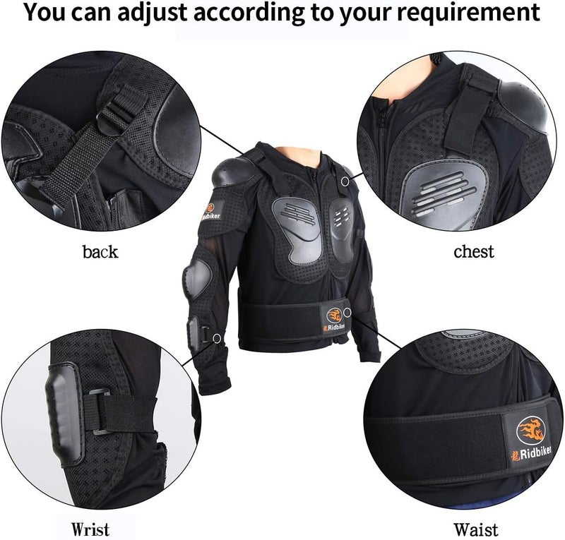 RIDBIKER Kids Dirt Bike Gear Youth Motorcycle Jacket with Armor Chest Protector - Image 4