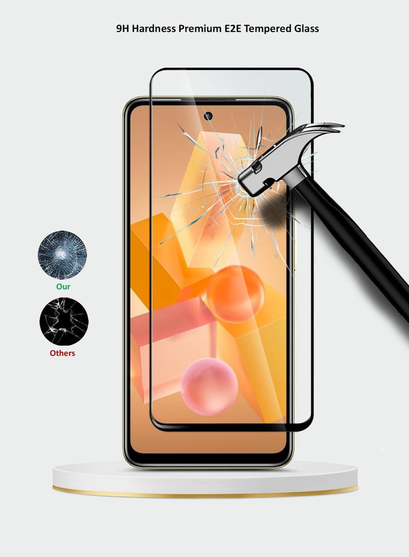 Wtech Infinix Hot 40i / Infinix Smart 8 4G 2023 Premium E2E Full Glue Full Cover Tempered Glass Screen Protector (MSGECN) - Clear/Black - Image 5