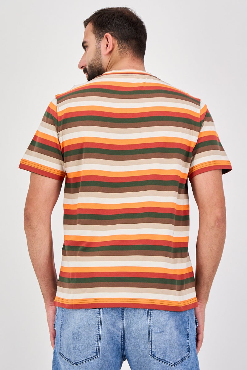 Celio Men Crew Neck Short Sleeve Stripe T-Shirt, Multicolor - Image 3