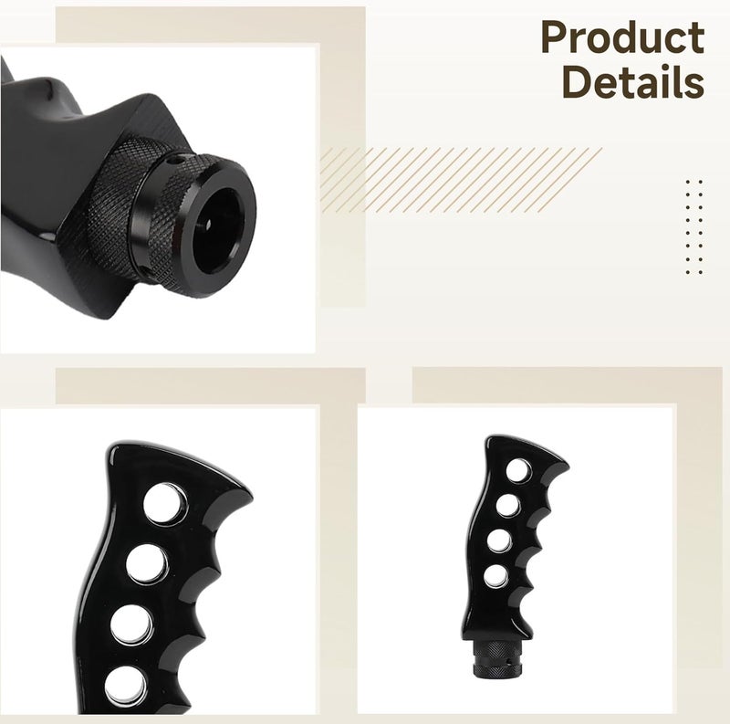 Racing Style Manual Gear Shifter Knob, Black Resin Performance Grip, Universal Fit with 3 Adapters - Image 1