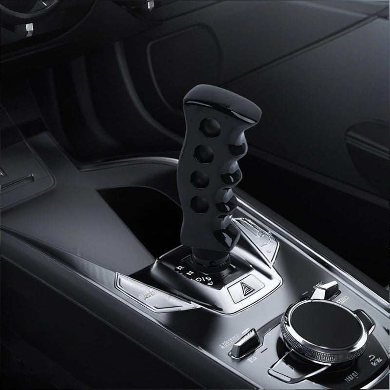 Racing Style Manual Gear Shifter Knob, Black Resin Performance Grip, Universal Fit with 3 Adapters - Image 2