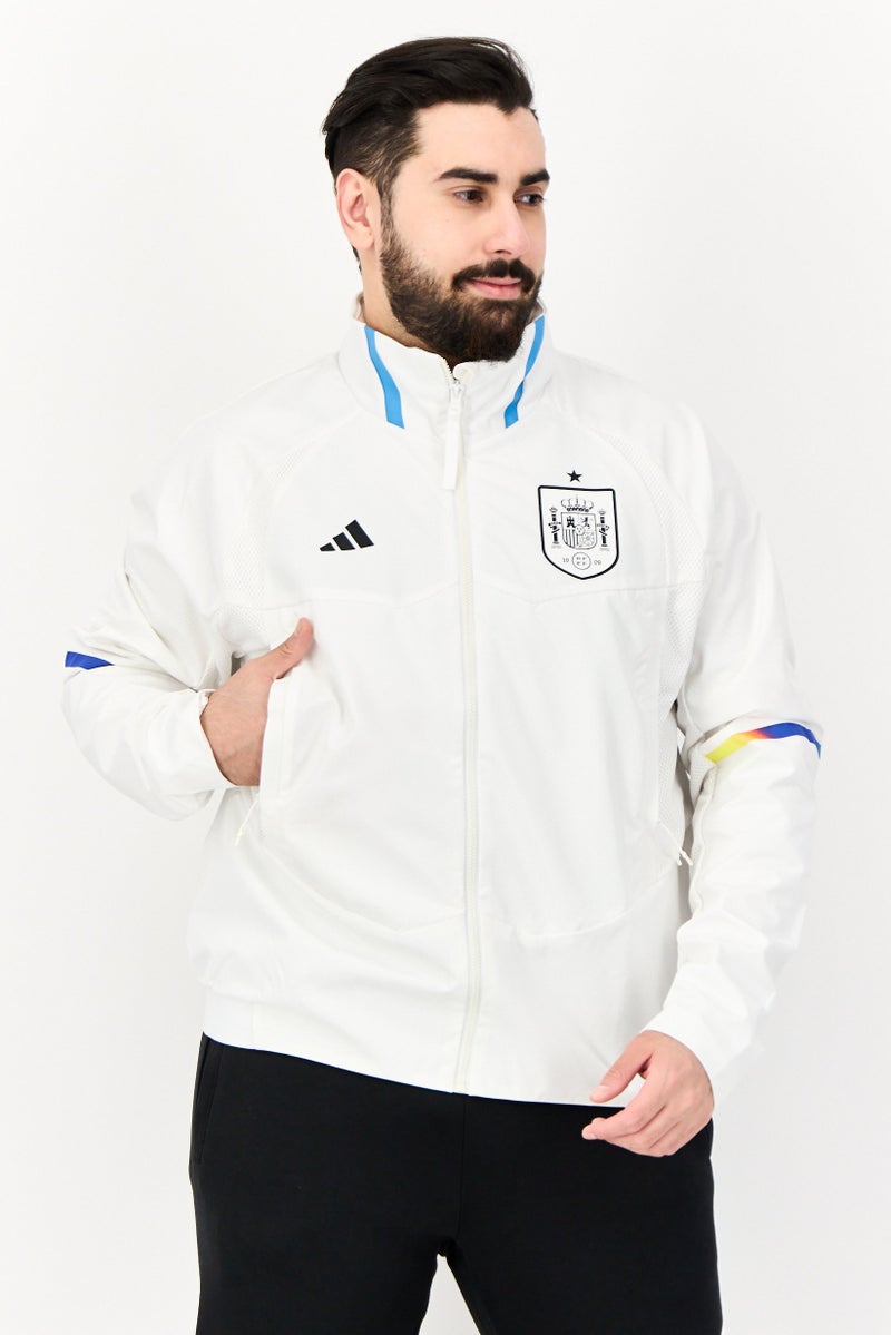 Adidas Men Sportswear Fit Spain Game Day Anthem Football Jacket, White - Image 1