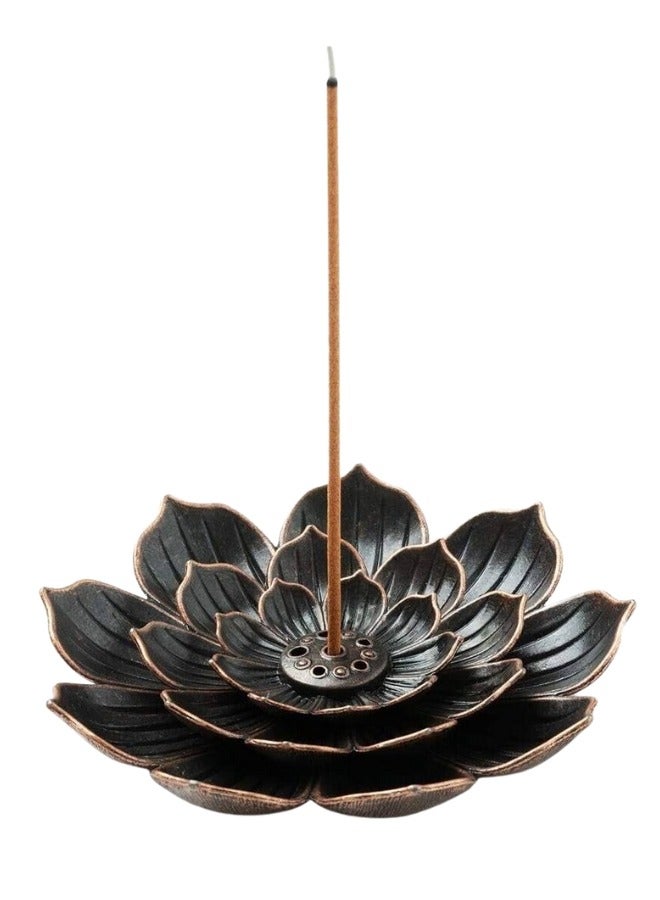 GARMOLY Incense Burner, Incense Holder for Sticks, Brass Lotus Incense Stick Holder and Detachable Ash Catcher - Image 1