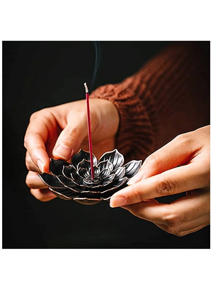 GARMOLY Incense Burner, Incense Holder for Sticks, Brass Lotus Incense Stick Holder and Detachable Ash Catcher - Image 4