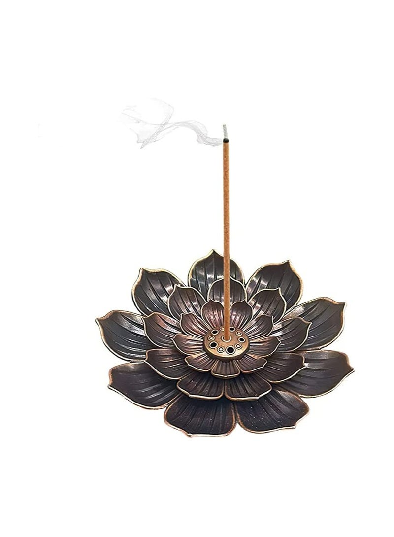 GARMOLY Incense Burner, Incense Holder for Sticks, Brass Lotus Incense Stick Holder and Detachable Ash Catcher - Image 2