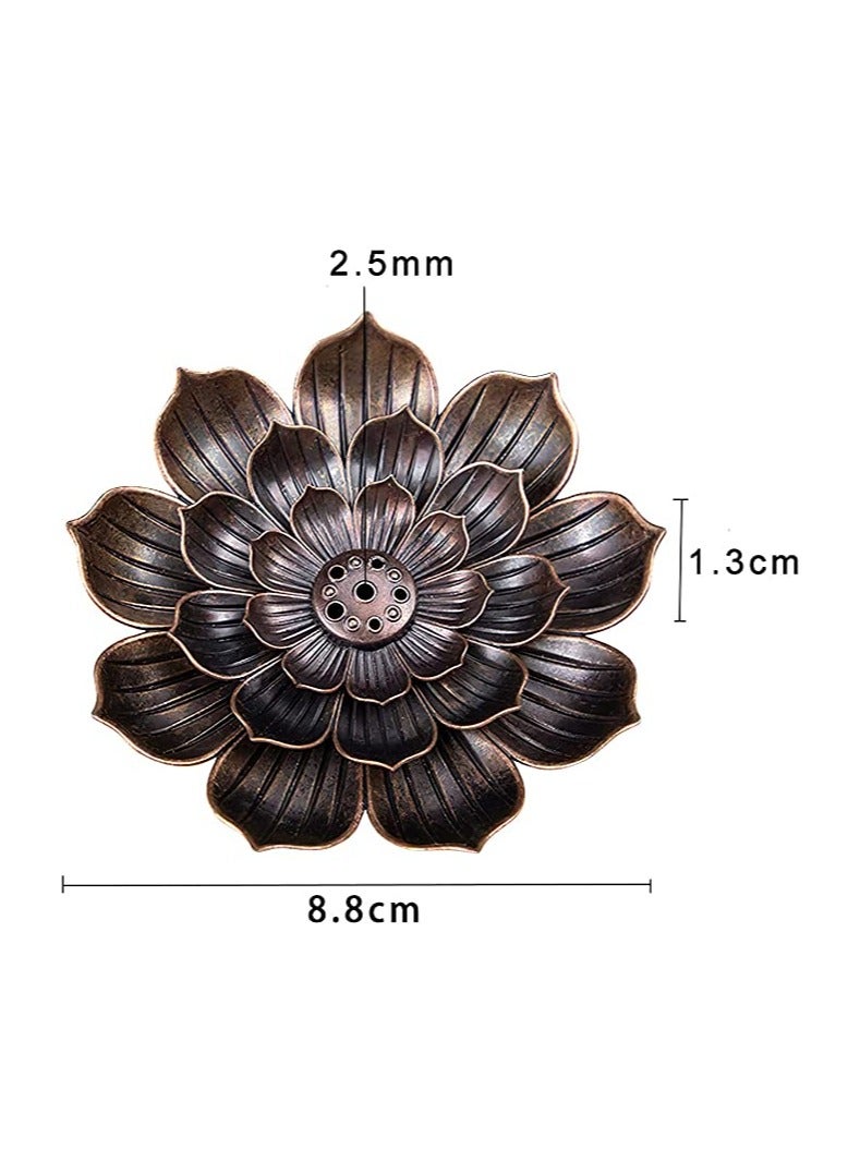 GARMOLY Incense Burner, Incense Holder for Sticks, Brass Lotus Incense Stick Holder and Detachable Ash Catcher - Image 3