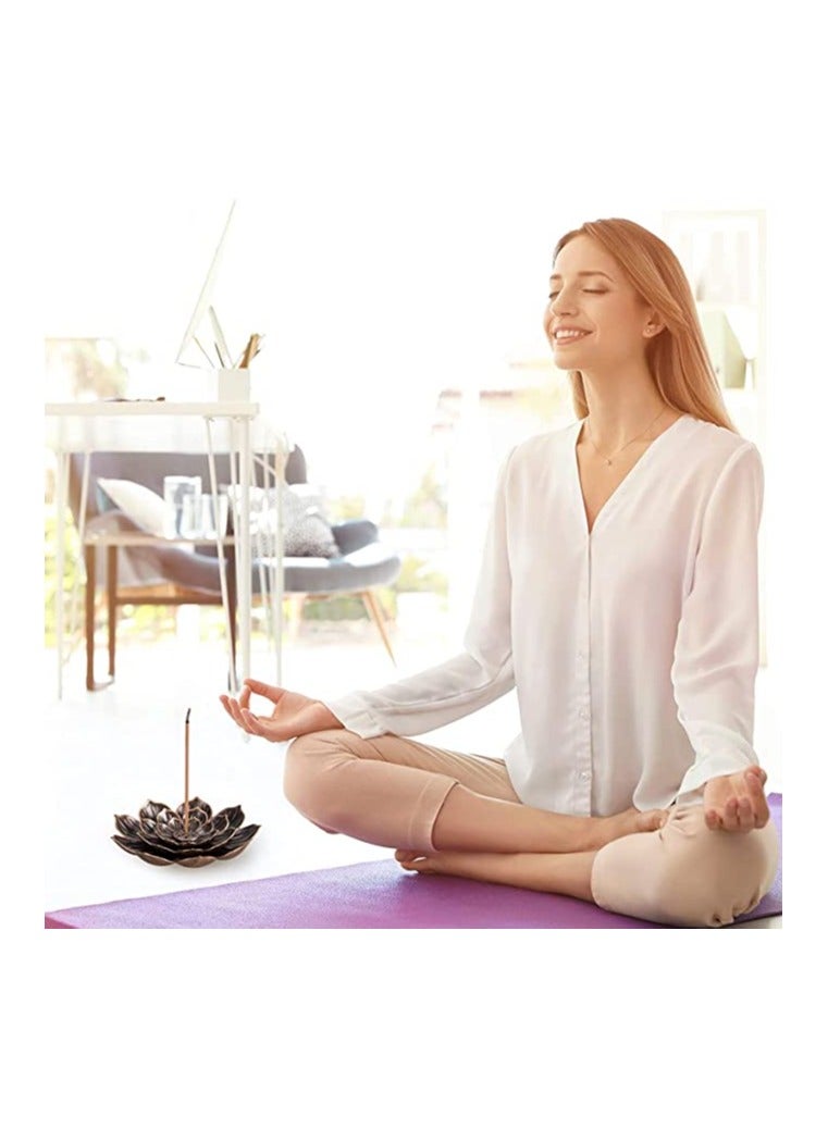 GARMOLY Incense Burner, Incense Holder for Sticks, Brass Lotus Incense Stick Holder and Detachable Ash Catcher - Image 5