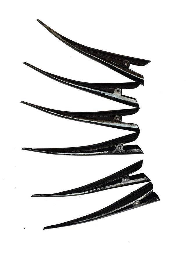 Skab® Ponytail Holders Long Banana Metal Clips Thick Curved Glossy For Women/Girls Hairstyles, Black Glossy Finish Self Lock Hair Clutchers (Black, Set Of 3) - Image 2