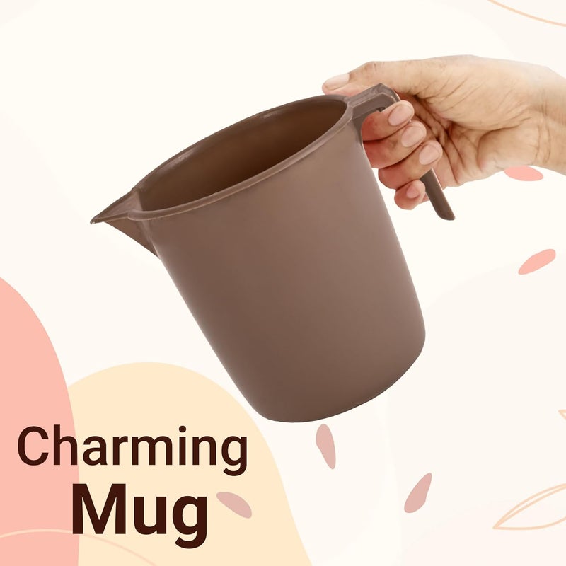 Kuber Industries Kuber Industries Set of 2 Bathroom Combo Set Bathing Set Bathware Bathing Set Tub Mug Combo Set for Bathroom Modern Bathroom Accessories Set Brown  - Image 5