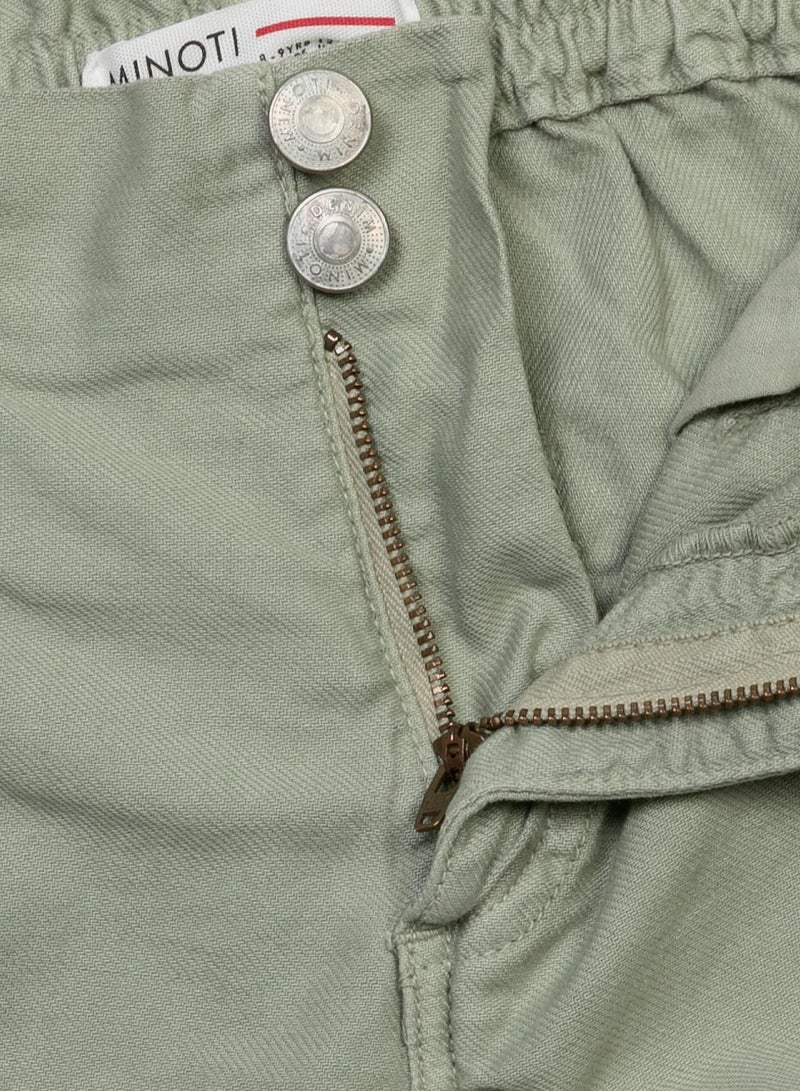 MINOTI Teen Girls Twill Shorts with Elastic Waist and Button Detail - Image 3