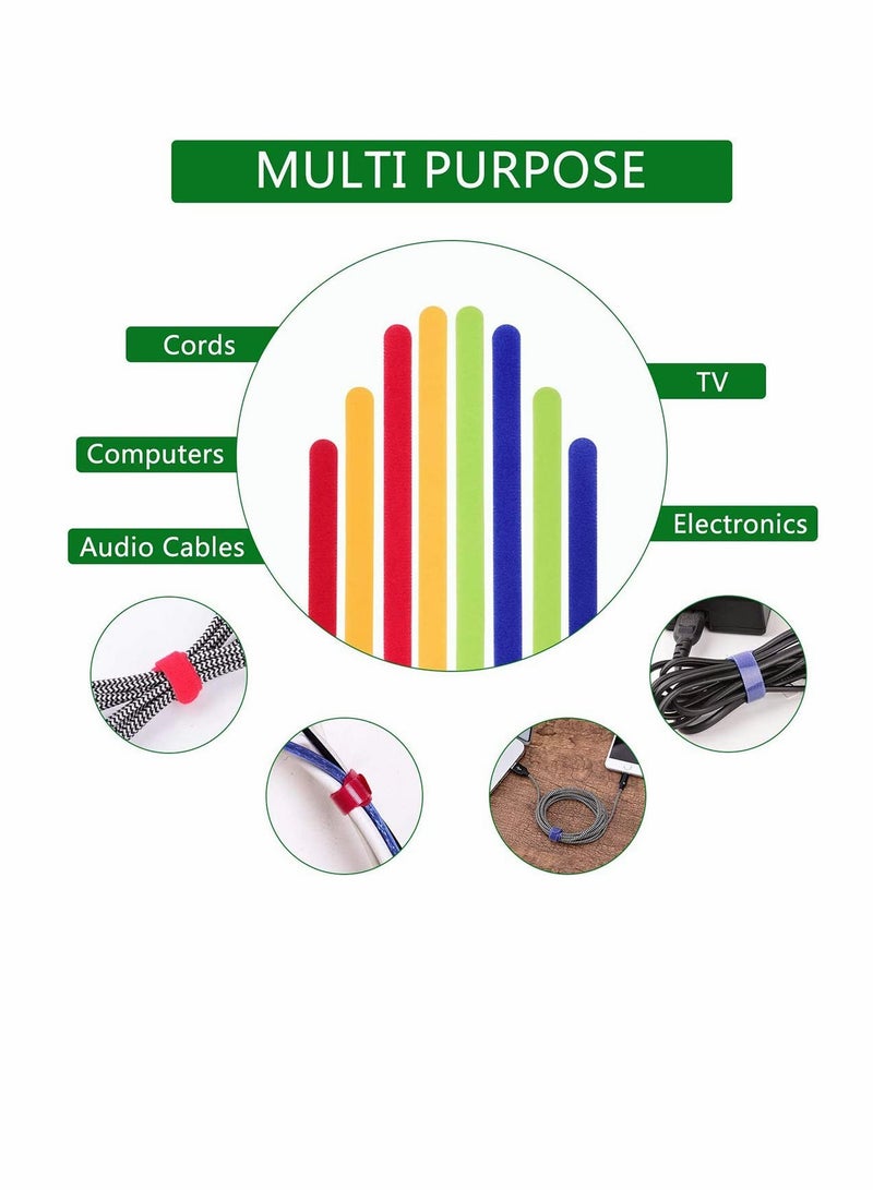 80 Reusable Adjustable Cable Ties Multi Purpose Hook Loop Organizers for Electronics and Home Office - Image 2