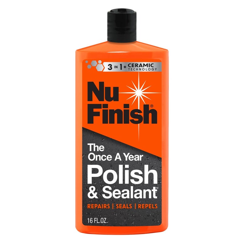Nu Finish Once a Year Polish and Sealant, Car Polish and Paint Sealant with 3-in-1 Ceramic Technology to Repair, Seal and Repel, 16 fl oz Bottle - Image 1