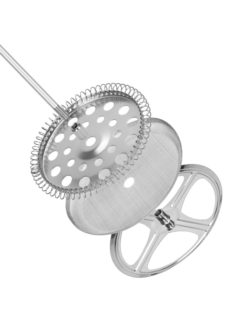 Fissman صانعة قهوة فرنسية 600 مل زجاج بوروسيليكات مزدوج الجدار لعشاق الشاي فلتر من الفولاذ المقاوم للصدأ، متينة ومقاومة للحرارة، تطلق رائحة مثالية للاستمتاع باليوم - Image 4