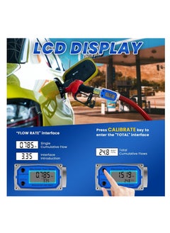 SYOSI 1-Inch Waterproof GPI Digital Flow Meter - Engineered with Aluminum Alloy - Fuel Meter with Auto On & Off Function - Turbine Flow Meter & Digital Gas Meter for Industrial Use  - Image 3