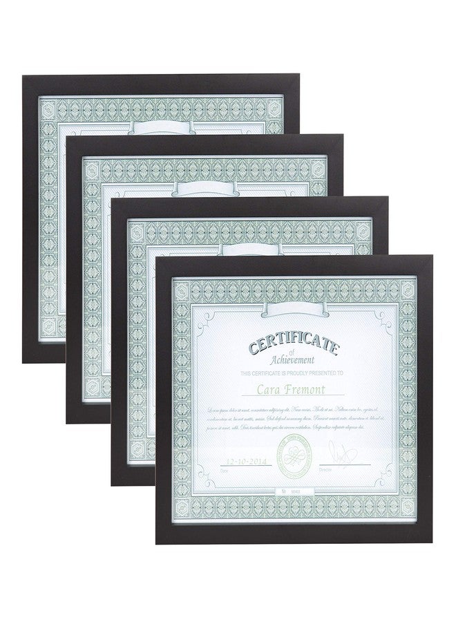DesignOvation Gallery Wood Document Frame Set for Customizable Wall Display, 8.5x11, Black, Pack of 4 - Image 1