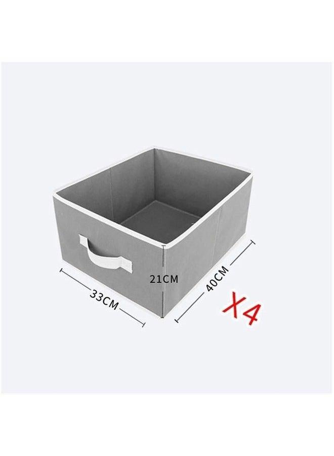HOMESTAR Foldable fabric wardrobe and luggage organizer with hanging rods, 4 storage drawers a clothes rack for storing bags, toys shoes  - Image 4