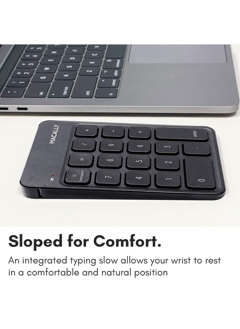 MACALLY Macally Wireless Number Pad | Numeric Keypad | Wireless 10 Key for Laptop PC Computer Notebook Surface Chrome (2.4G USB) Perfect for Data Entry Numpad Number Keyboard  - Image 3