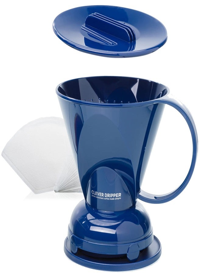 Clever Coffee Dripper and Filters, Large 18 oz (Royal Blue)| Barista's Choice| Safe BPA Free Plastic|Includes 100 Filters - Image 1