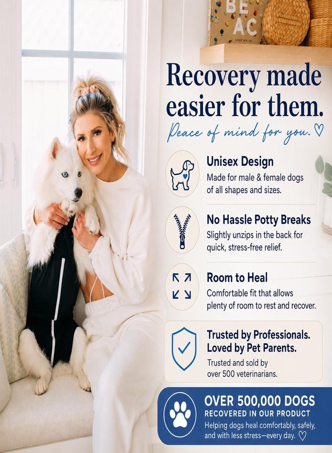 Shed Defender Recovery Suit for Dogs After Surgery – Dog Recovery Onesie Alternative to Cone, Lightweight Breathable Surgical Recovery Suit for Male Female Dogs, E-Collar Alternative, Vet Approved - Image 3