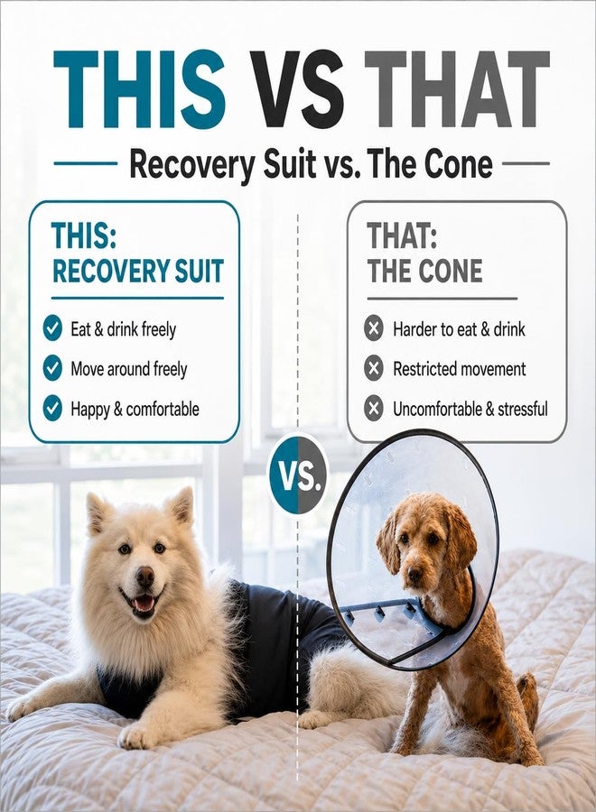 Shed Defender Recovery Suit for Dogs After Surgery – Dog Recovery Onesie Alternative to Cone, Lightweight Breathable Surgical Recovery Suit for Male Female Dogs, E-Collar Alternative, Vet Approved - Image 5