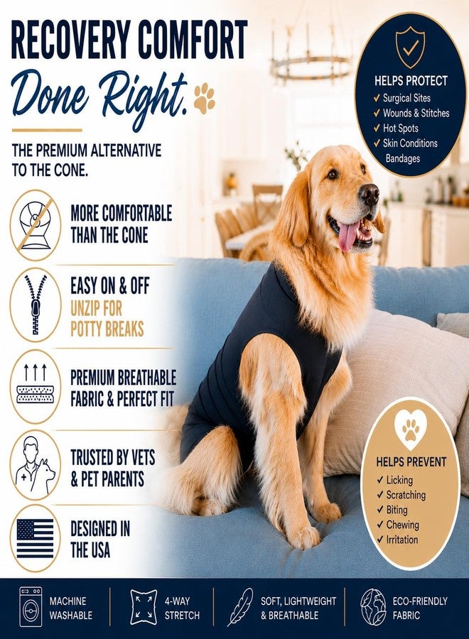 Shed Defender Recovery Suit for Dogs After Surgery – Dog Recovery Onesie Alternative to Cone, Lightweight Breathable Surgical Recovery Suit for Male Female Dogs, E-Collar Alternative, Vet Approved - Image 2