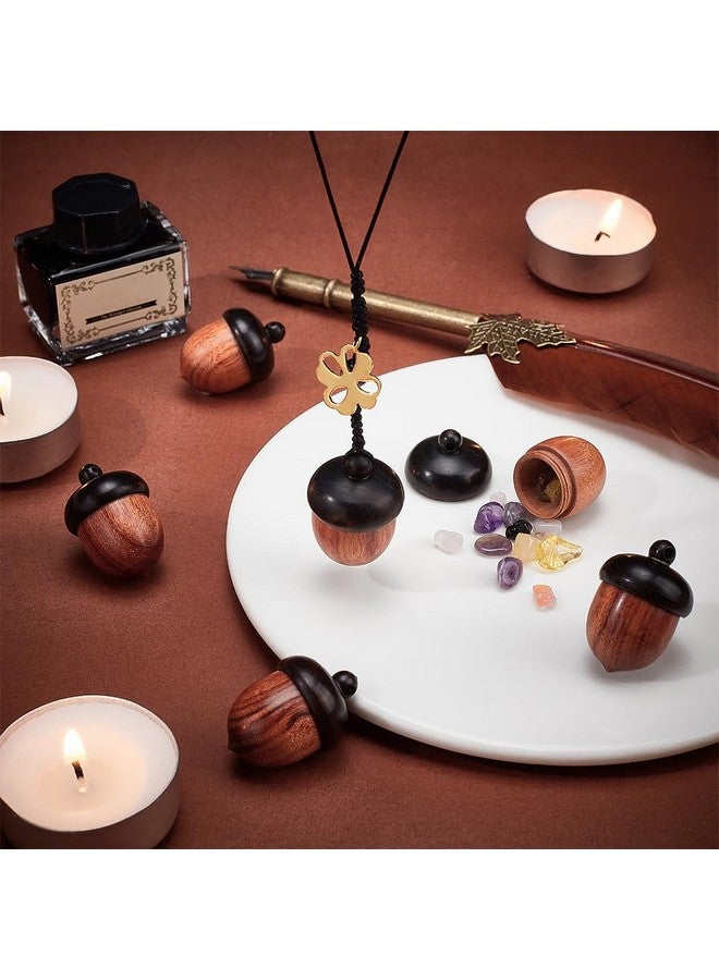 CHGCRAFT 5Pcs Wooden Acorn Nut Box Pendant Disconnectable Camel Wood Acorn Charms Pendant For Diy Gift Jewelry Making Car Pendant Decorations, 33X22Mm - Image 3