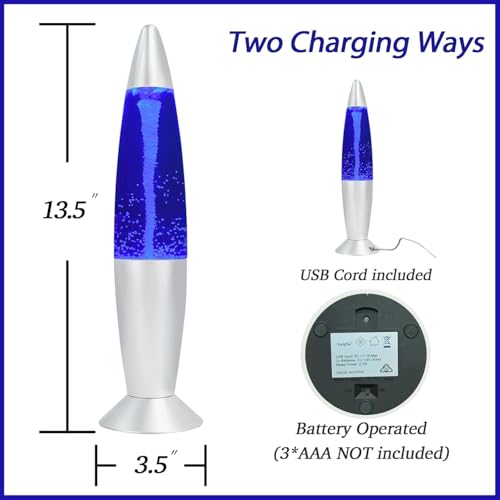 KARP 13.5 Inch (Rocket Shap Lamp) | RGB 7-Color Night Light | Spinning Tornado Effect | USB & Battery Slot (Batteries Not Included) | Lightweight Plastic | Ambient Lamp & Gift for Home Decor & Office - Image 3